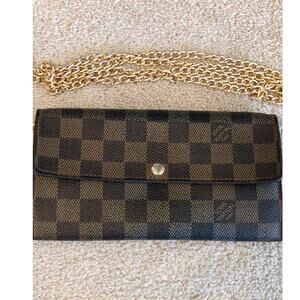 Louis Vuitton Sarah Long Wallet in Damier Ebene